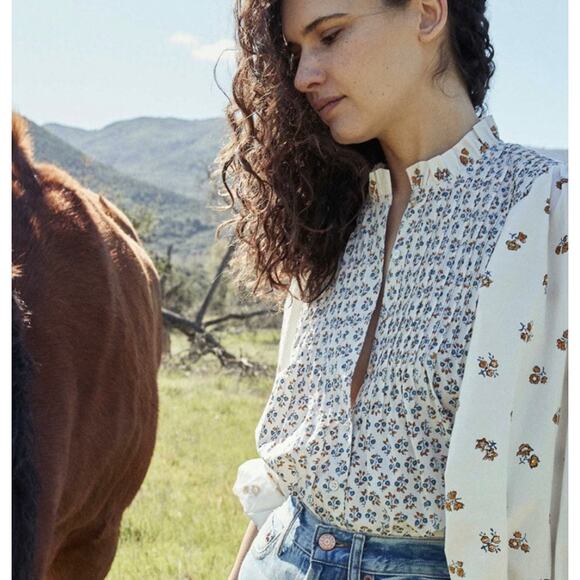 DOEN Silene Top in Floral Meadow Mixed Print XS - Picture 6 of 12